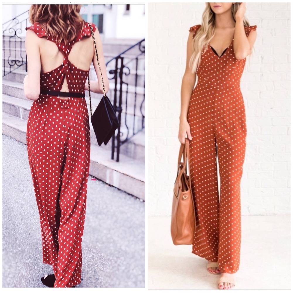 Beautiful Polka Dots Jumpsuit, NWOT - Picture 2 of 5